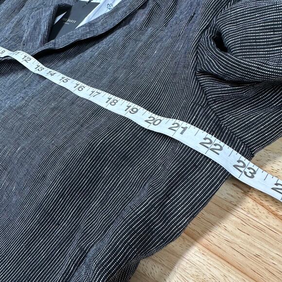 Ted Baker NWT Maver Fine Striped Linen Double Breasted Blazer Size 4 Large Gray - Picture 10 of 11